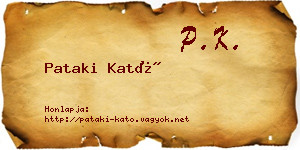 Pataki Kató névjegykártya